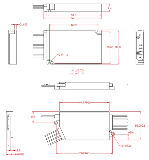 compact cwdm mux demux module package dimension